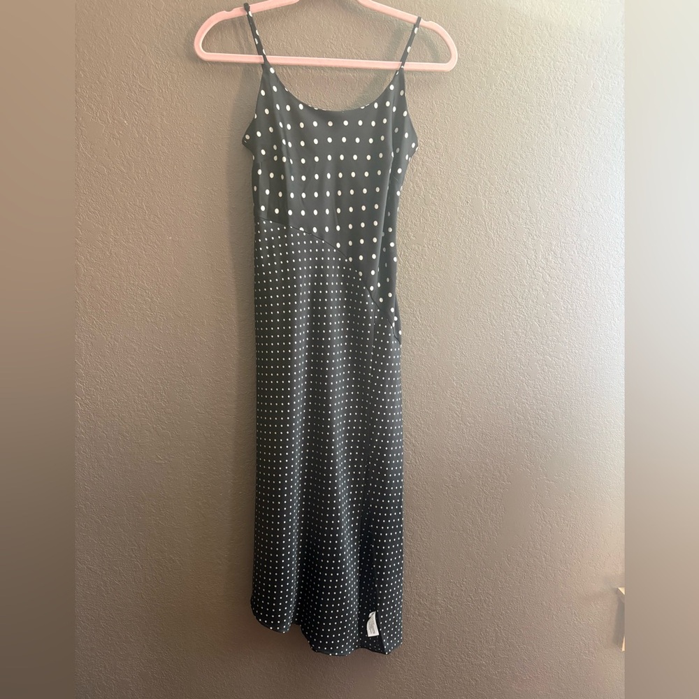 a new day Black and White Polka Dot Maxi Slip Dress